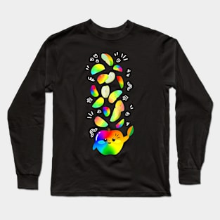 Funny Rainbow Pride Apple Slices. Colorful Fruits Pattern for Apple Lover Long Sleeve T-Shirt